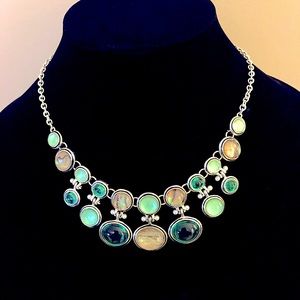Beautiful double strand cool color stone necklace